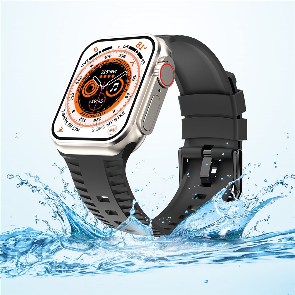 Texture silikónový remienok na Apple Watch Ultra 4/3/2/1 49mm/12/11/10 46mm - čierny