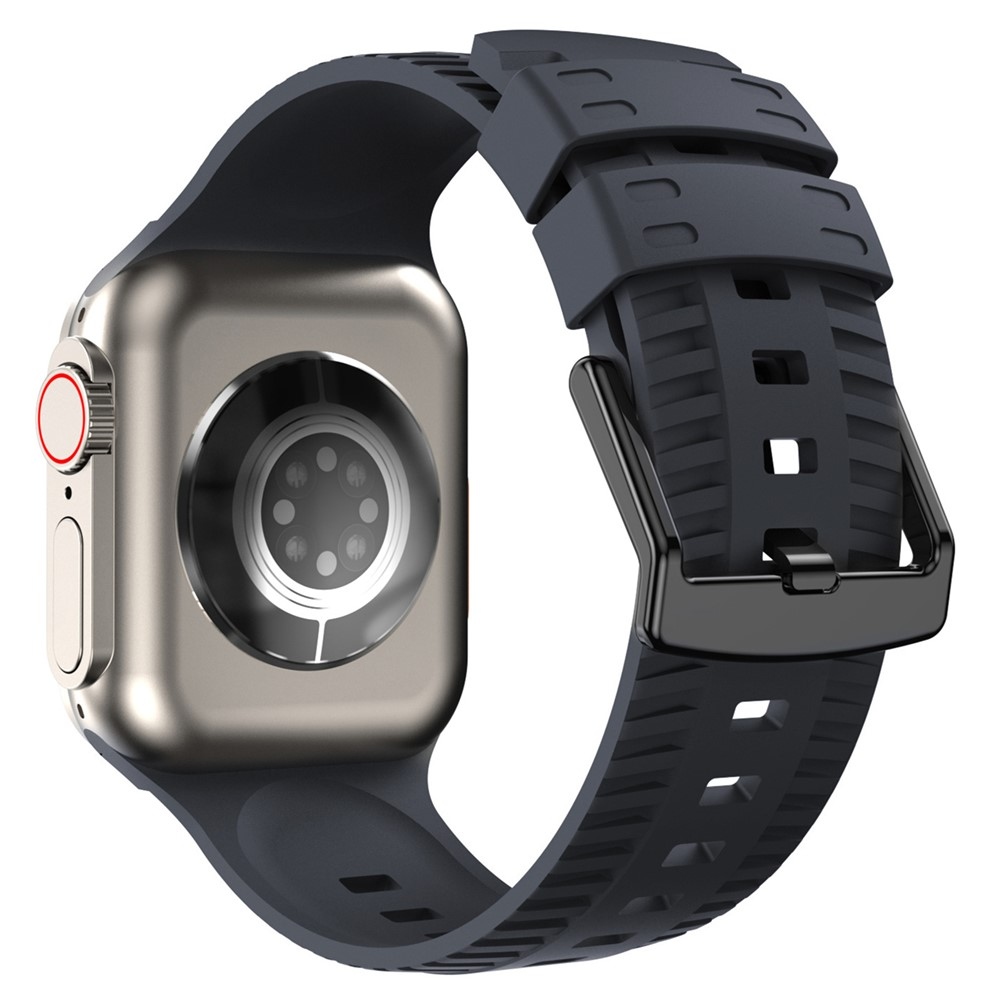 Texture silikónový remienok na Apple Watch Ultra 4/3/2/1 49mm/12/11/10 46mm - tmavomodrý