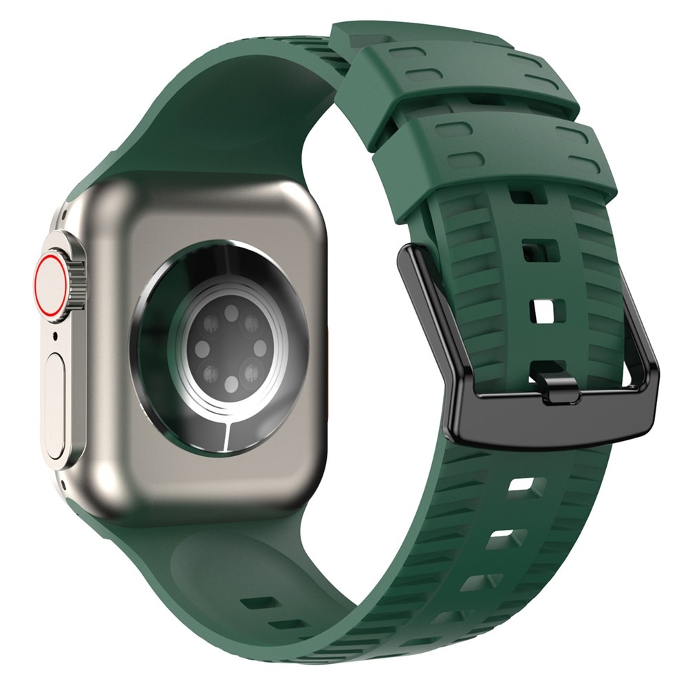 Texture silikónový remienok na Apple Watch Ultra 4/3/2/1 49mm/12/11/10 46mm - tmavozelený