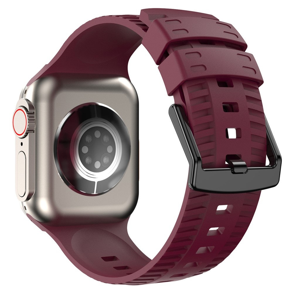 Texture silikónový remienok na Apple Watch Ultra 4/3/2/1 49mm/12/11/10 46mm - vínový