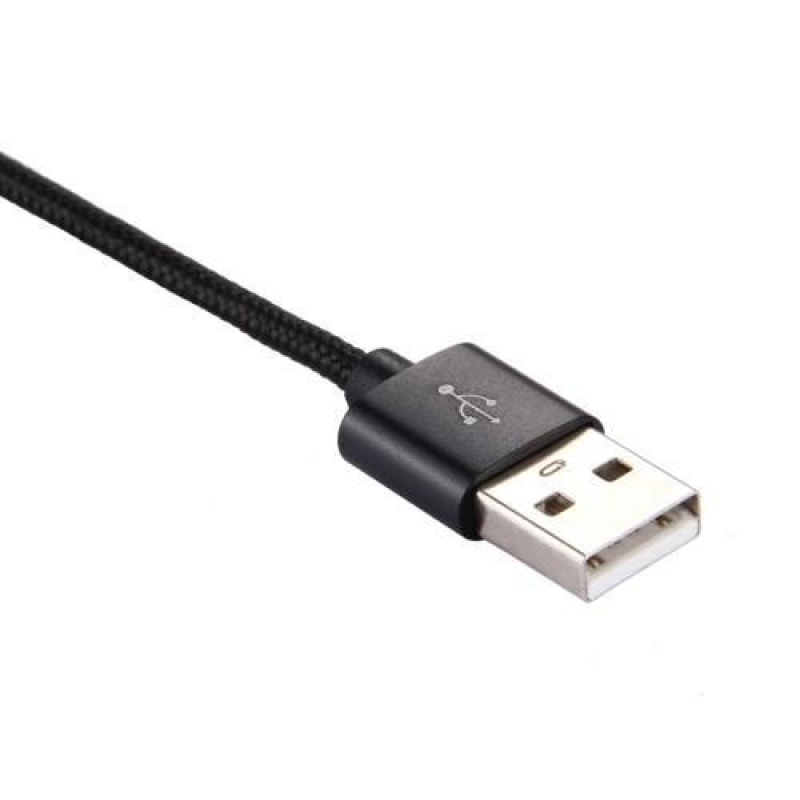 Texture tkaný micro USB Type-C kábel na nabíjanie a synchronizáciu / 1m - čierny