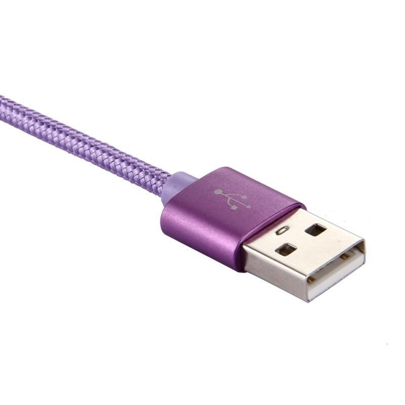 Texture tkaný micro USB Type-C kábel na nabíjanie a synchronizáciu / 1m - fialový