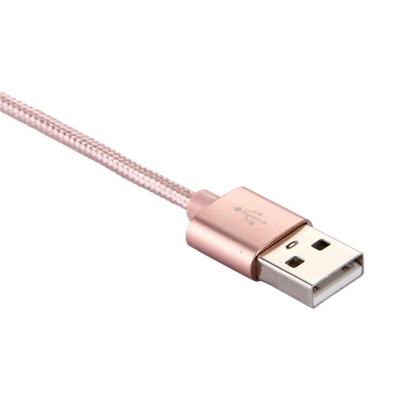 Texture tkaný micro USB Type-C kábel na nabíjanie a synchronizáciu / 1m - rosegold