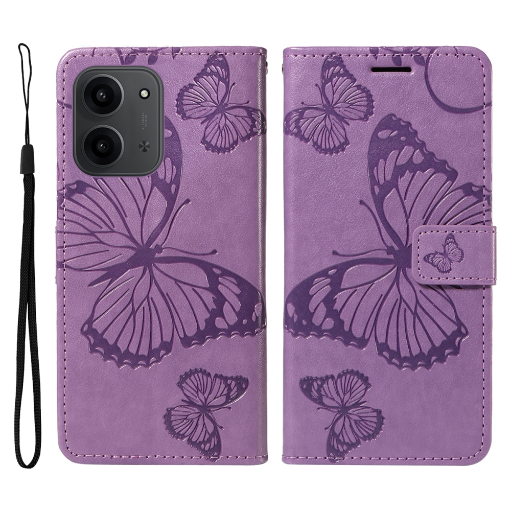 Big Butterfly knižkové puzdro na Xiaomi Redmi 15C 4G/5G (173mm) - fialové