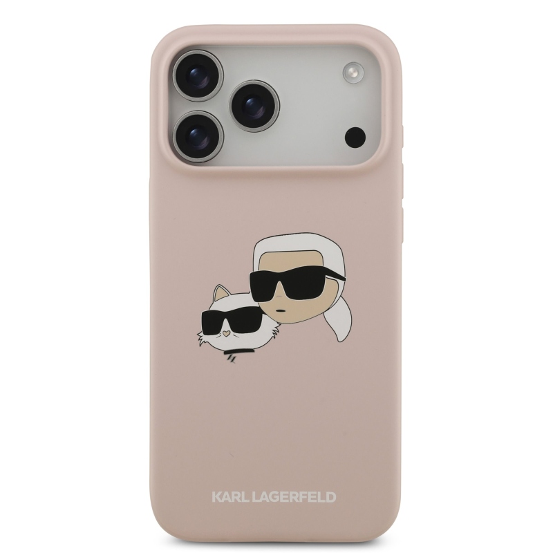 Karl Lagerfeld Liquid Silicone Double Heads MagSafe zadný kryt pre iPhone 17 Pro Max Pink