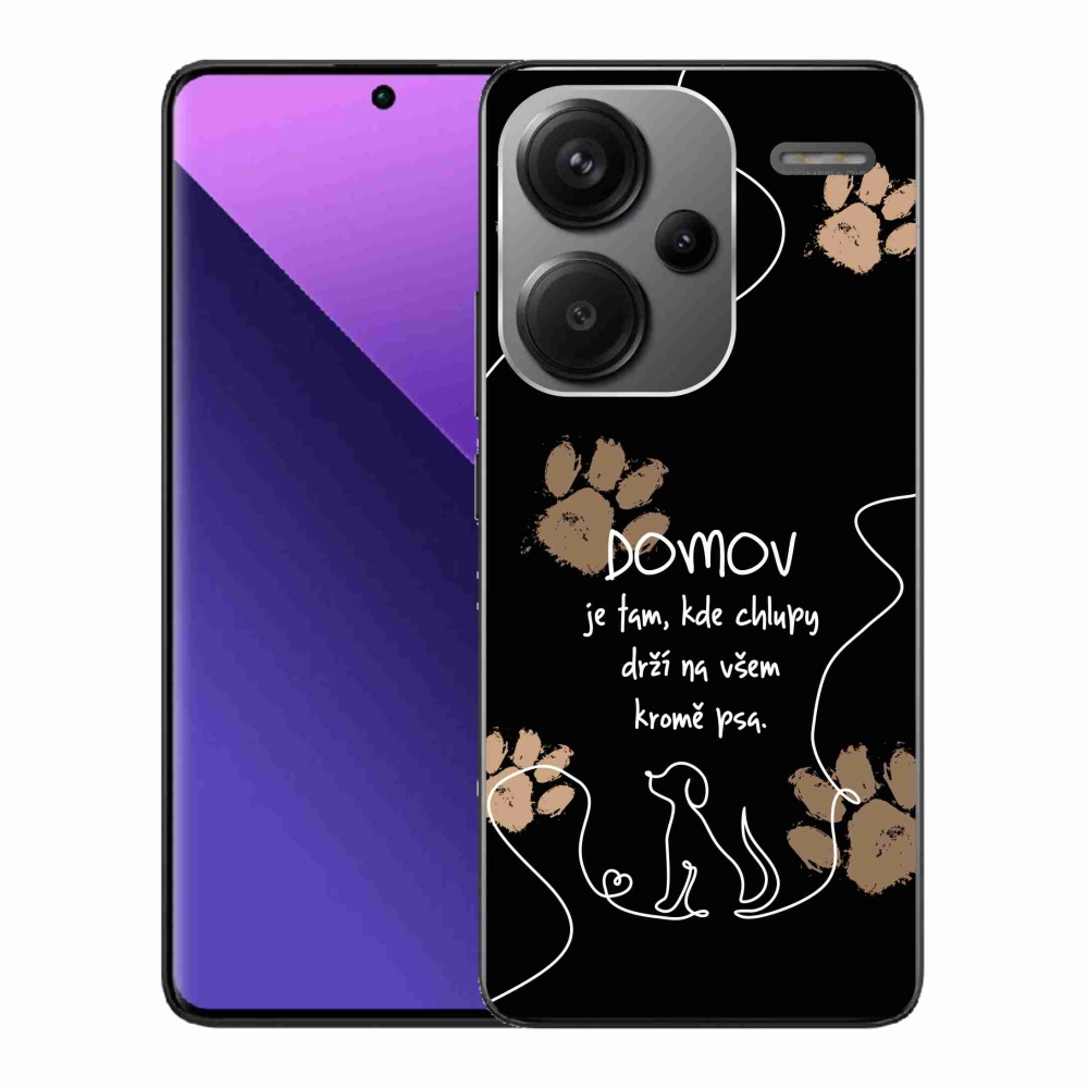 Gélový kryt mmCase na Xiaomi Redmi Note 13 Pro+ 5G - psí motív čierne pozadie