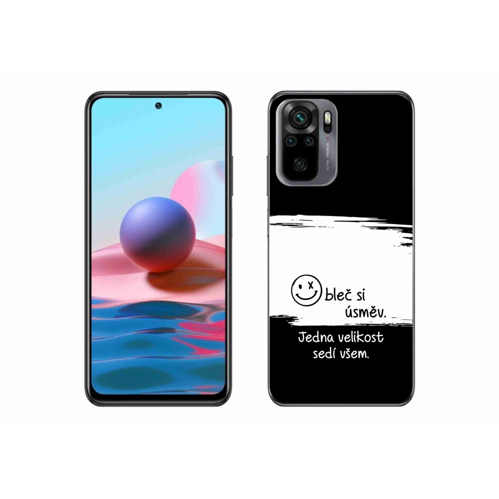 Gélový kryt mmCase na Xiaomi Redmi Note 10S - vtipný text 8 bieločierne pozadie
