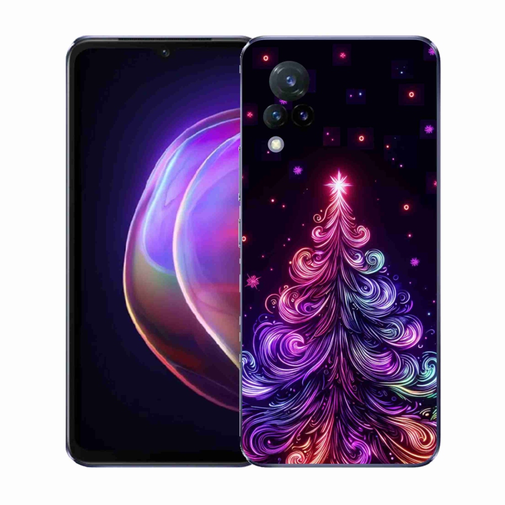 Gélový kryt mmCase na Vivo V21 4G/5G - neónový vianočný stromček 1