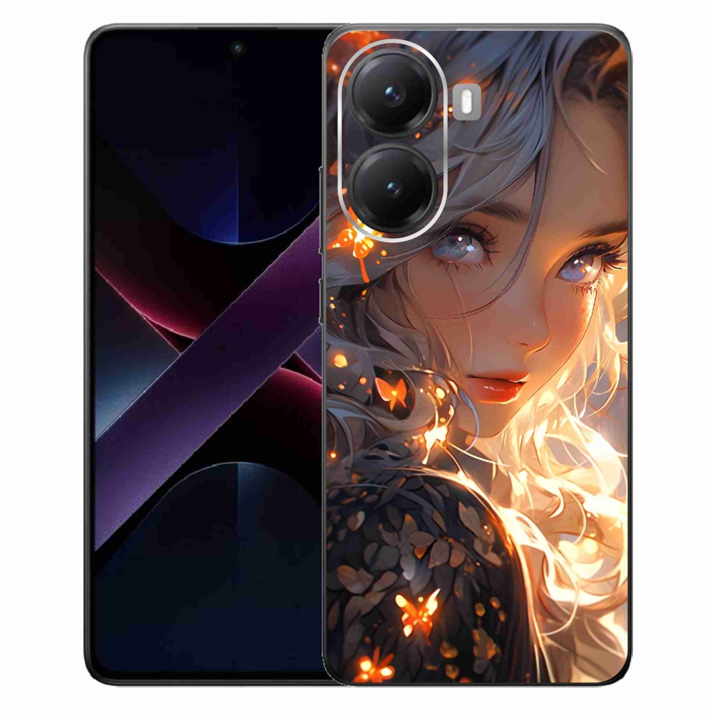 Gélový kryt mmCase na Xiaomi Poco X7 Pro 5G - dievča a motýle