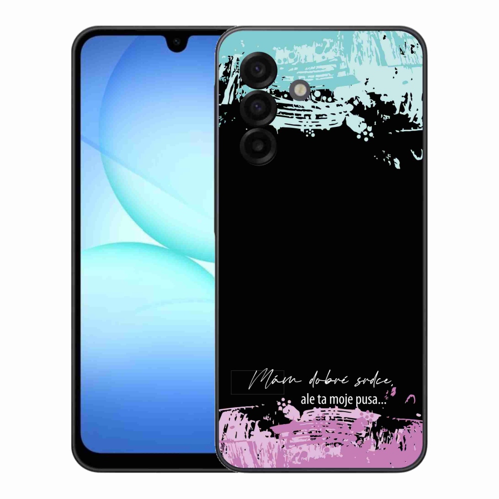 Gélový kryt mmCase na Samsung Galaxy A17 4G/5G - vtipný text 3 čierne pozadie