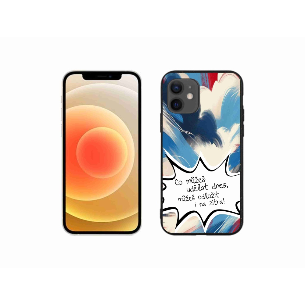 Gélový kryt mmCase na iPhone 12 mini - vtipný text 9 biele pozadie