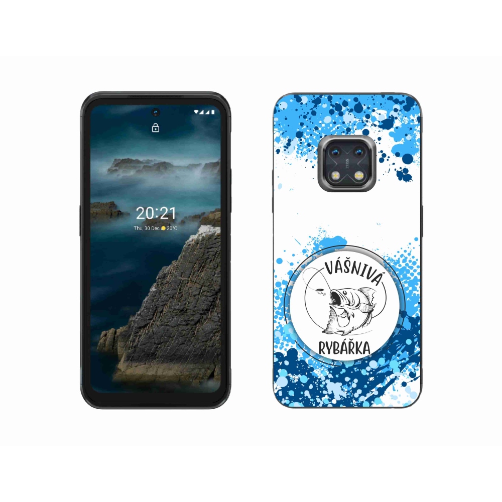 Gélový kryt mmCase na Nokia XR20 - vášnivá rybárka biele pozadie