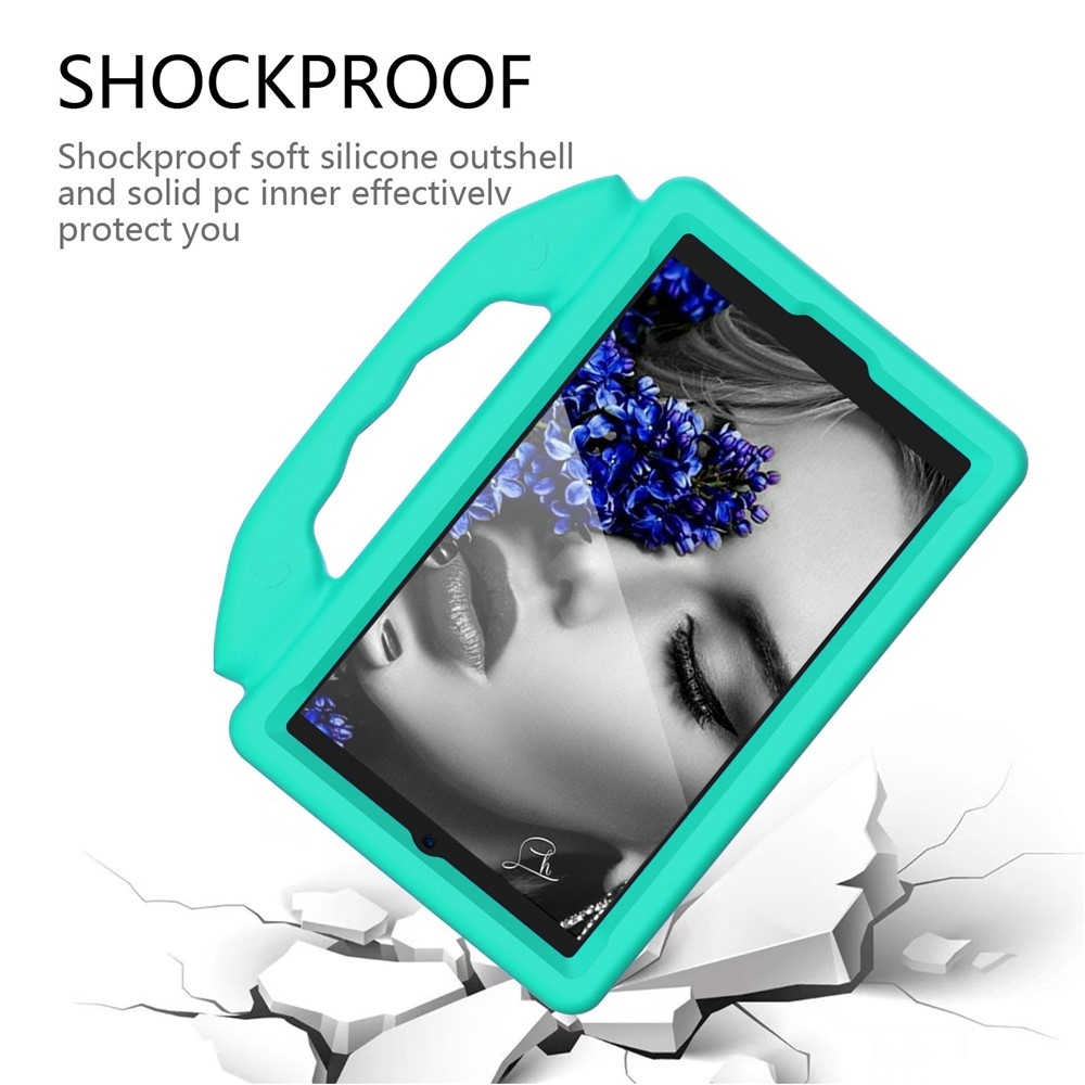 Thumb EVA odolné púzdro s úchytom na tablet Samsung Galaxy Tab A11/Tab A9 - modrozelené