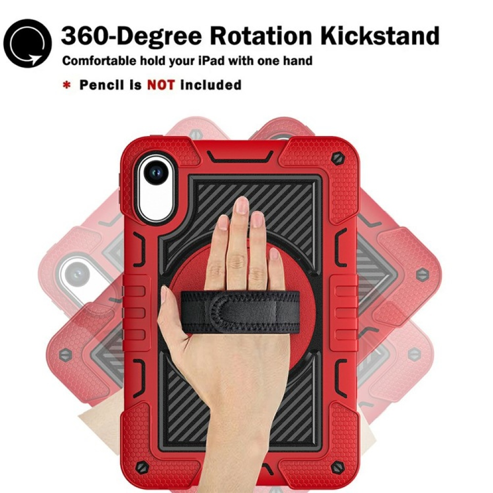 Strape odolný kryt s úchopom na ruku a popruhom na Xiaomi Redmi Pad 2 - červený/čierny