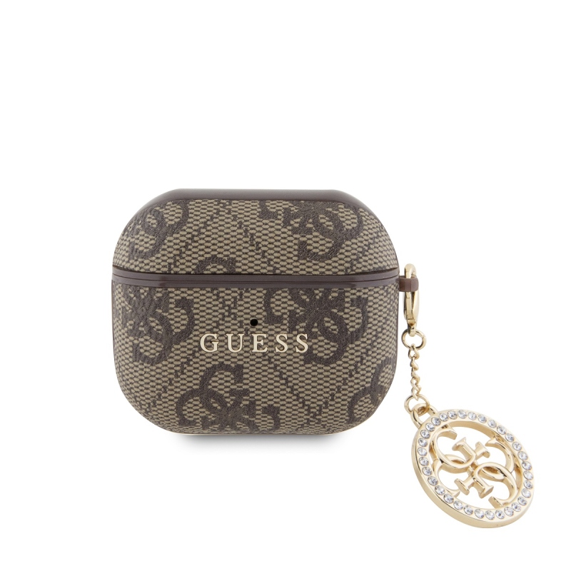 Guess 4G Script PC/PU Charm Puzdro pre AirPods 3 Brown