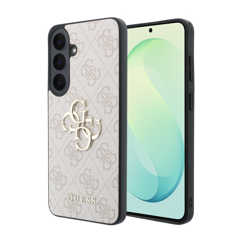 Guess PU 4G Metal Logo zadný kryt pre Samsung Galaxy S26 FE ružový