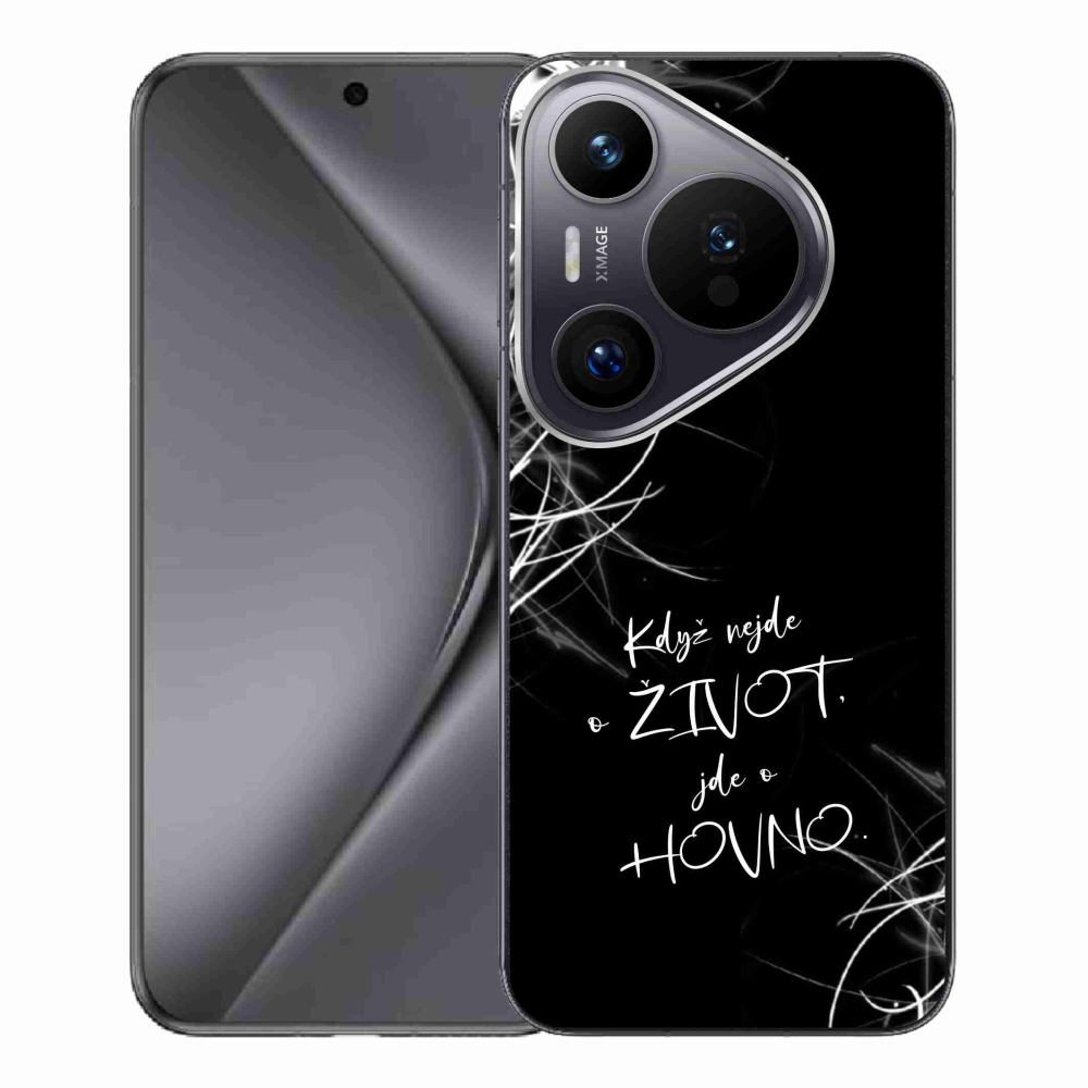 Gélový kryt mmCase na Huawei Pura 70 Pro - vtipný text 16 čierne pozadie