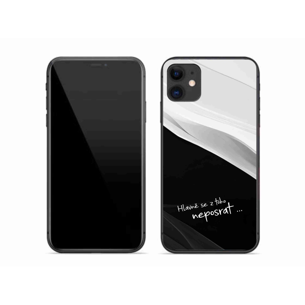 Gélový kryt mmCase na iPhone 11 - vtipný text 13 čiernobiele pozadie