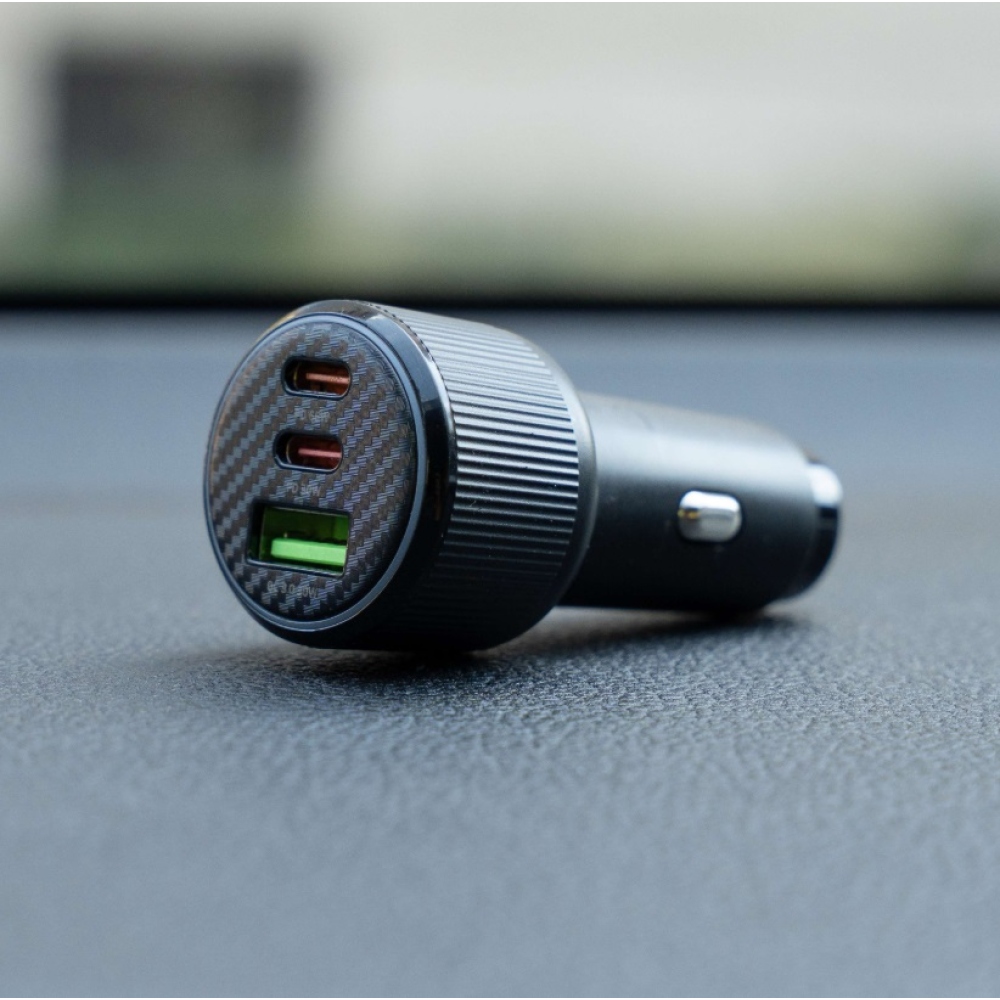Swissten CL Adaptér 2x USB-C PD + USB-A, 95W - čierny + kábel USB-C/USB-C, 1m