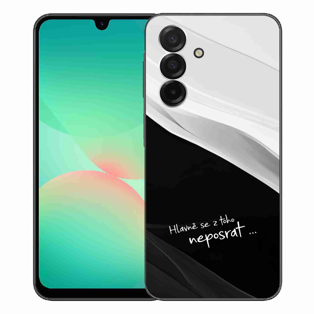 Gélový kryt mmCase na Samsung Galaxy A26 5G - vtipný text 13 čiernobiele pozadie