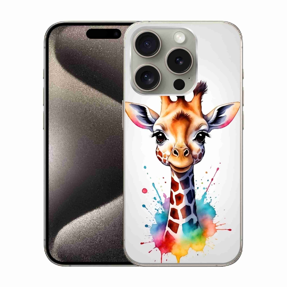 Gélový kryt mmCase na iPhone 15 Pro - žirafa 1