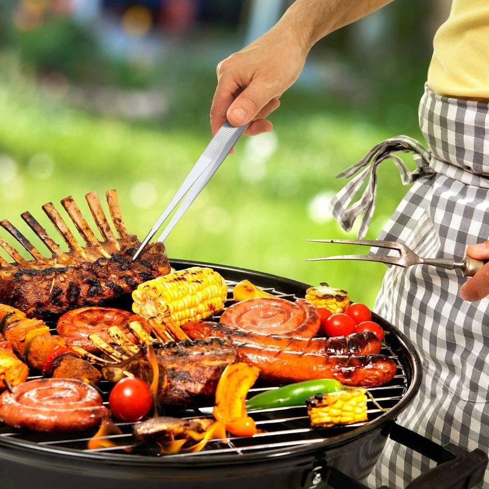 Rovné nerezové grilovacie kliešte 30 cm