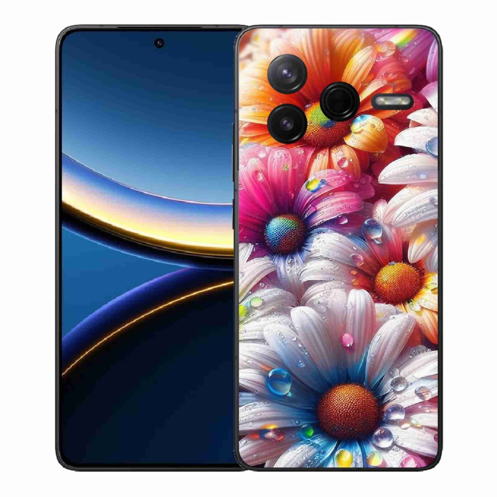 Gélový kryt mmCase na Xiaomi Poco F7 Pro - farebné margaréty