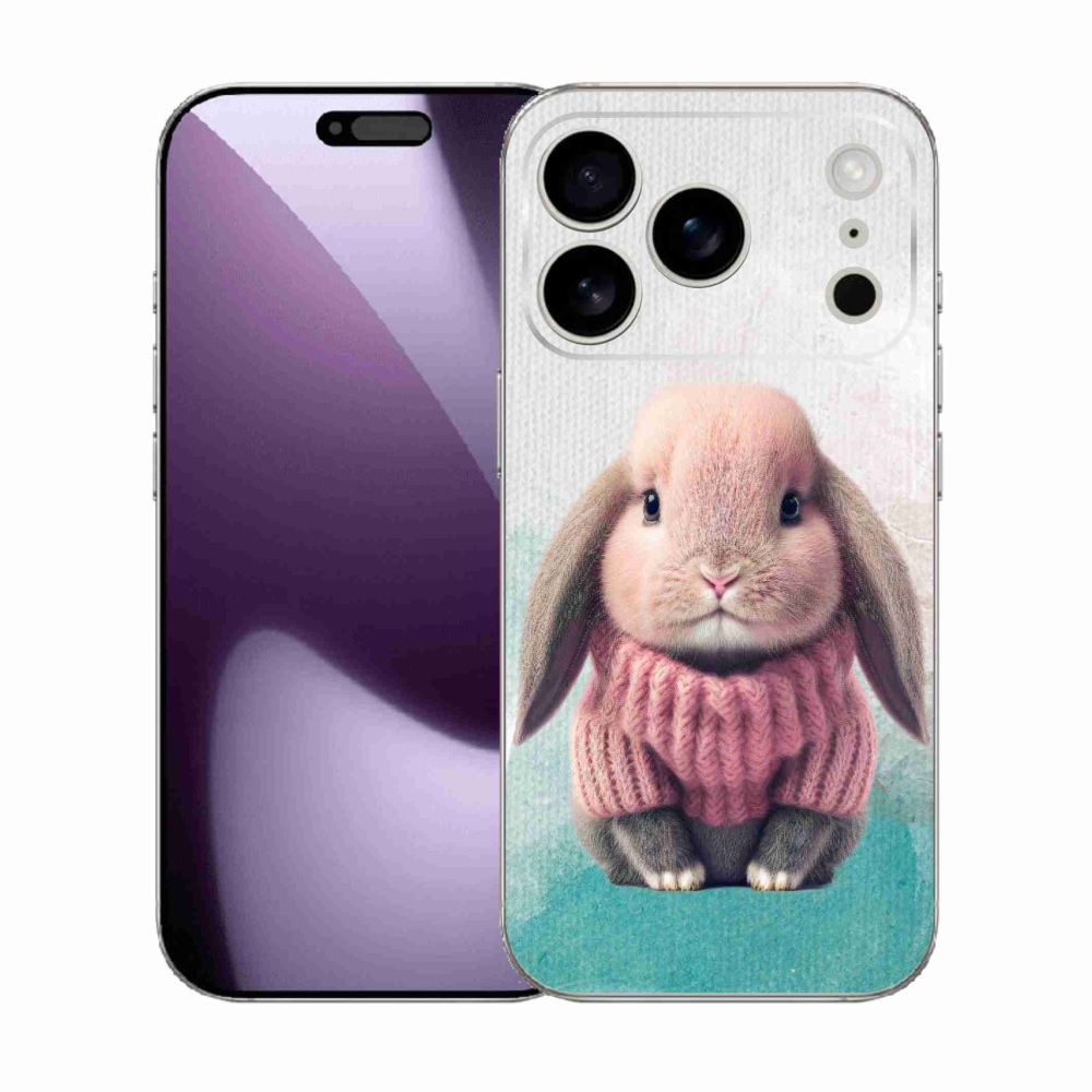 Gélový kryt mmCase na iPhone 17 Pro - zajačik vo svetri