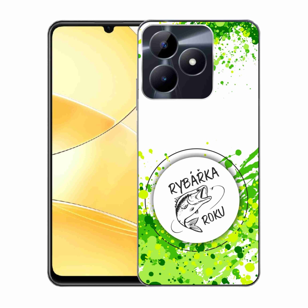 Gélový kryt mmCase na Realme C51/C53 - rybárka roku biele pozadie