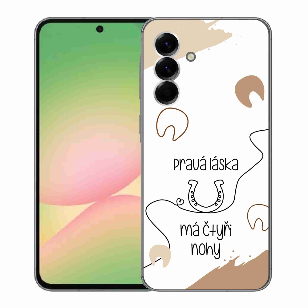 Gélový kryt mmCase na Samsung Galaxy A56 5G - konský motív biele pozadie