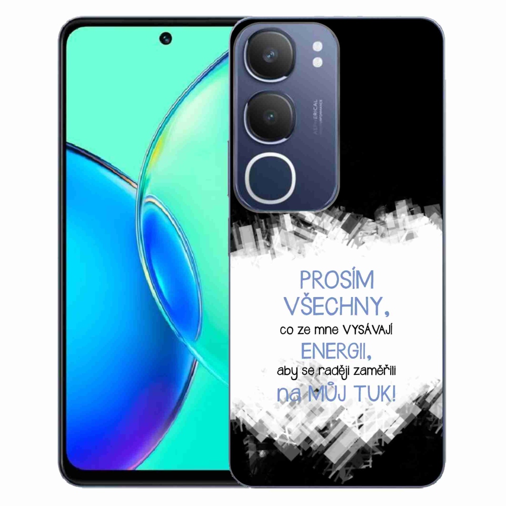 Gélový kryt mmCase na Vivo Y19s - vtipný text 1 modrý