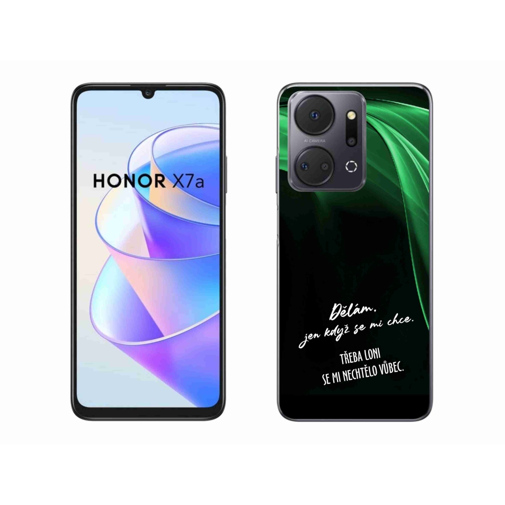 Gélový kryt mmCase na Honor X7a - vtipný text 12 čierne pozadie