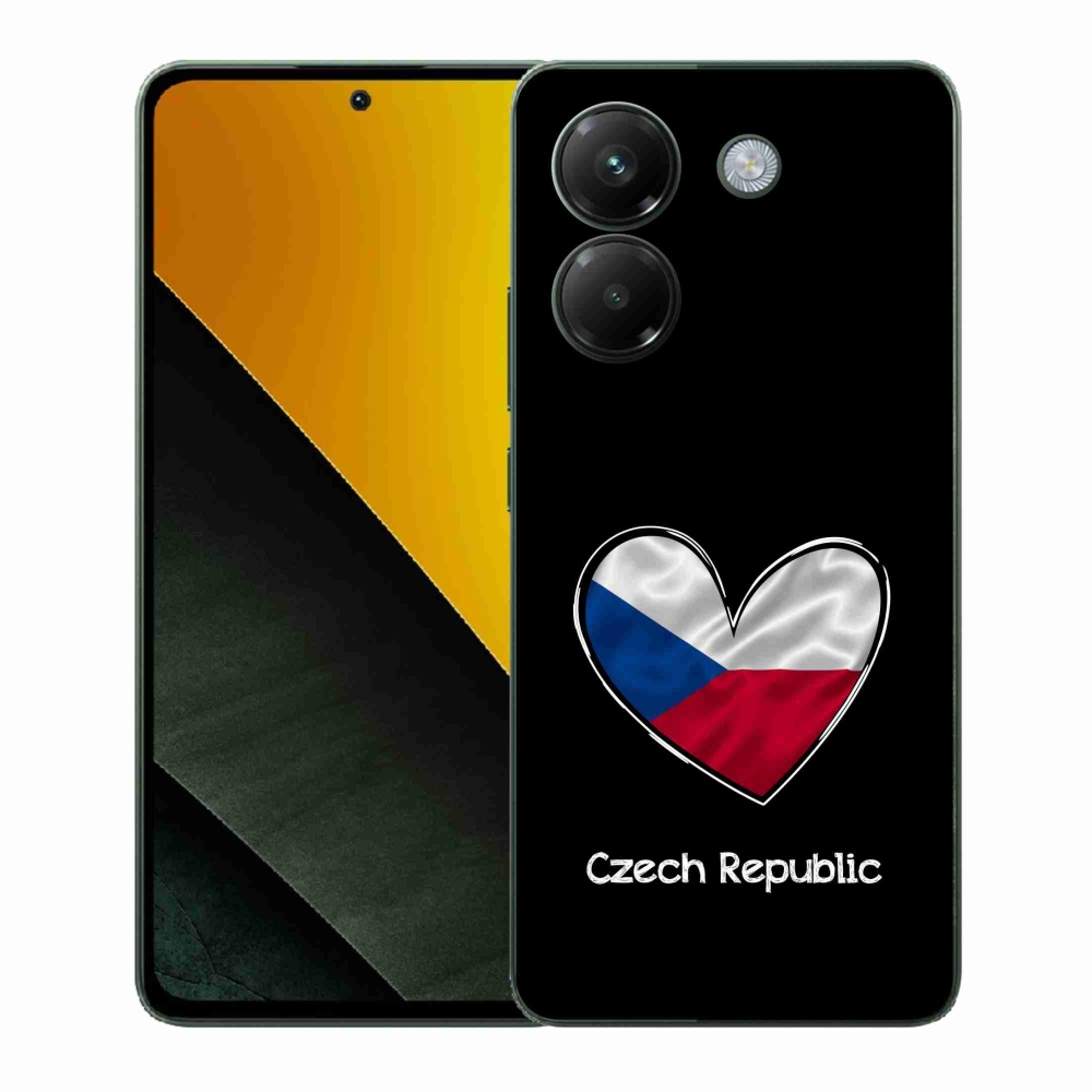 Gélový kryt mmCase na Xiaomi Poco M7 Pro 5G - vlajka srdca čierne pozadie