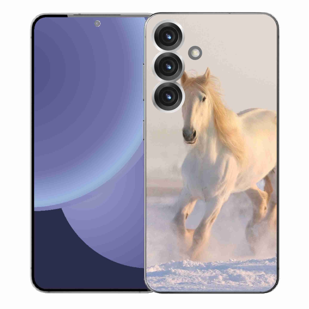 Gélový kryt mmCase na Samsung Galaxy S25+ - kôň v snehu
