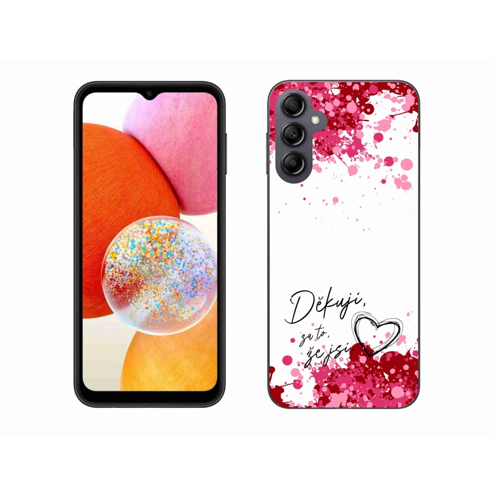 Gélový kryt mmCase na Samsung Galaxy A14 4G/5G - zamilovaný text 2 biele pozadie