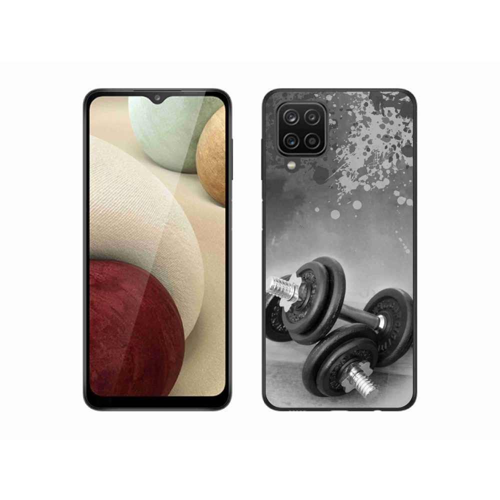 Gélový kryt mmCase na Samsung Galaxy A12 - činky 1