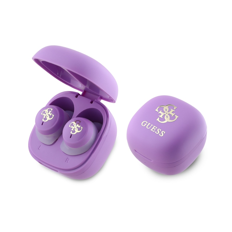 Guess 4G Logo Mini TWS Bezdrôtové Slúchadlá Purple