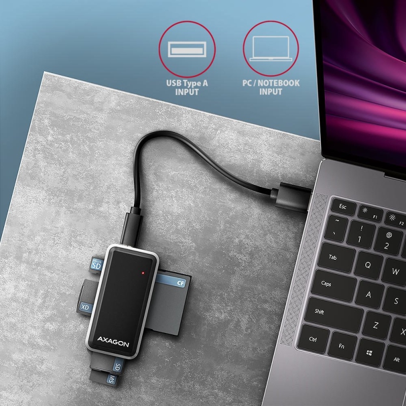Axagon Mini USB Čítačka SD/microSD/XD/CF/MS Kariet