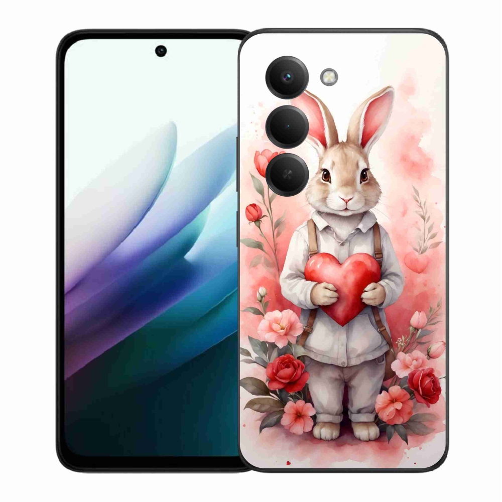 Gélový kryt mmCase na Xiaomi Redmi 15 4G/5G (171mm) - zajac so srdiečkom