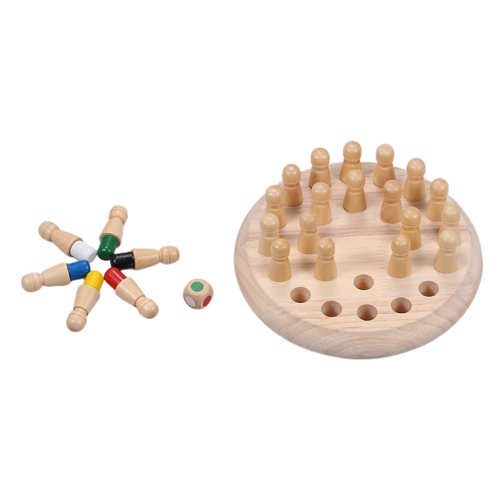 Logická drevená hra s farebnými štipcami pre tréning pamäte