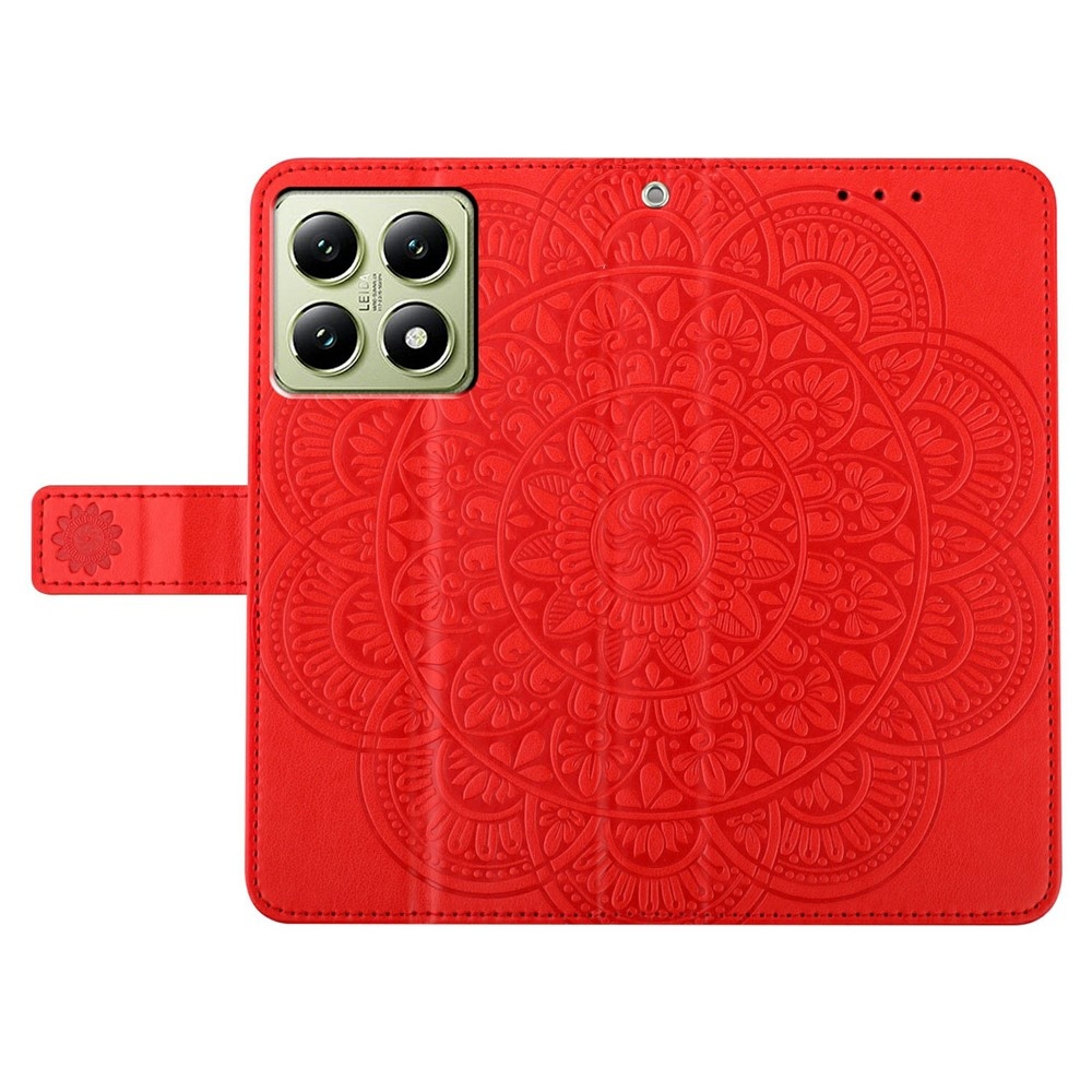 Mandala knižkové púzdro na Xiaomi 15T Pro - červené