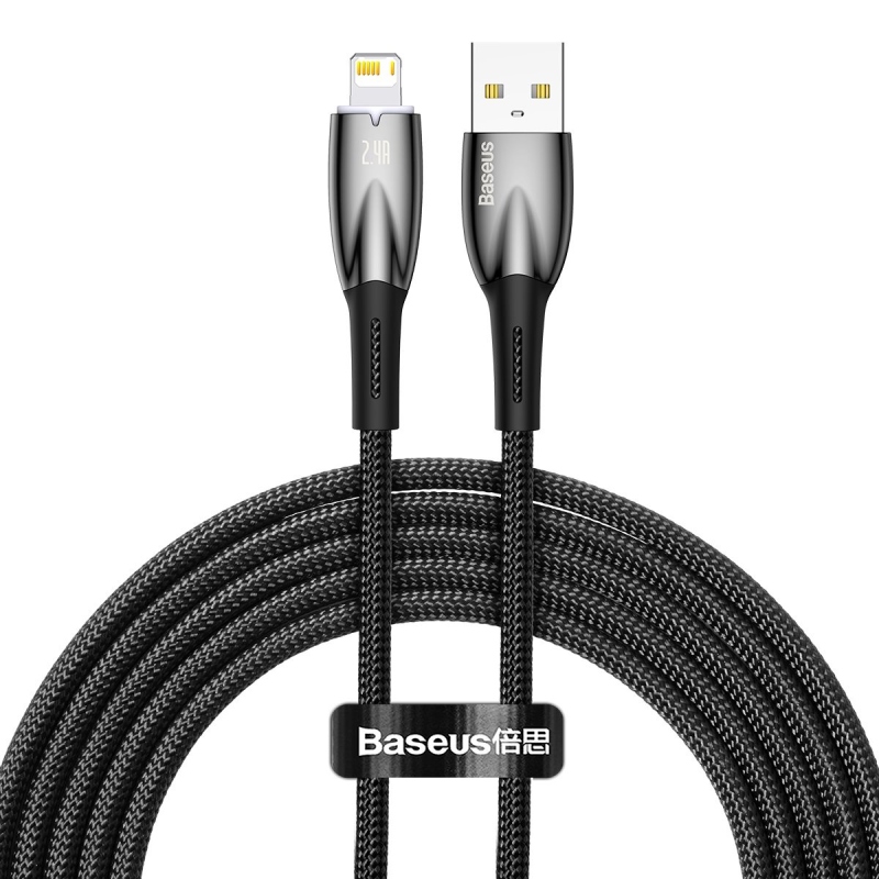 Baseus Glimmer Series Fast Charging Dátový Kábel USB-A - Lighting 2.4A 2m Black