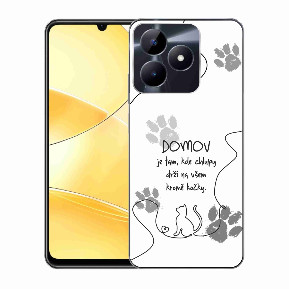 Gélový kryt mmCase na Realme C51/C53 - mačacie motív biele pozadie