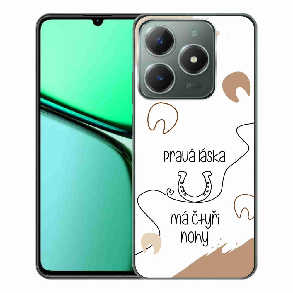 Gélový kryt mmCase na Realme C61 - konský motív biele pozadie