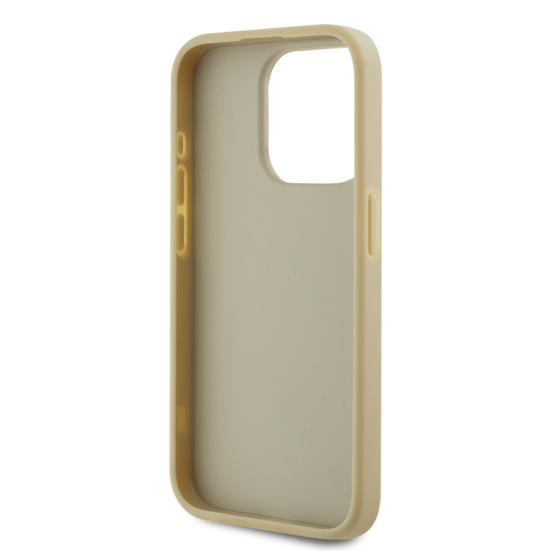 Karl Lagerfeld Wrinkled PU Signature Logo Zadný Kryt pre iPhone 15 Pro Max Gold