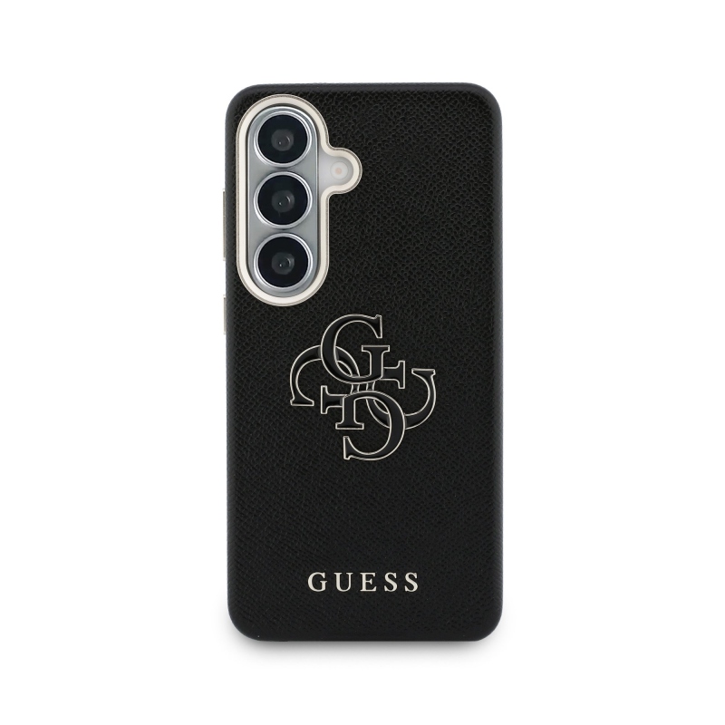 Guess PU 4G Resin Metal Logo Back Cover pre Samsung Galaxy S26 Black