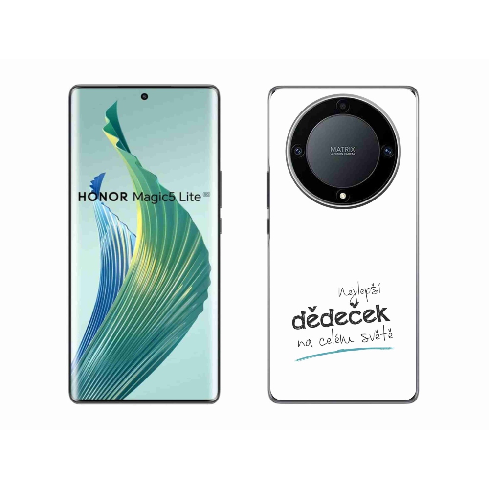 Gélový kryt mmCase na Honor Magic 5 Lite 5G - najlepší starý otec 3 biele pozadie