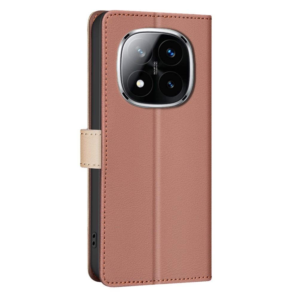 BNF DUO knižkové púzdro na Xiaomi Redmi Note 14 Pro - hnedé