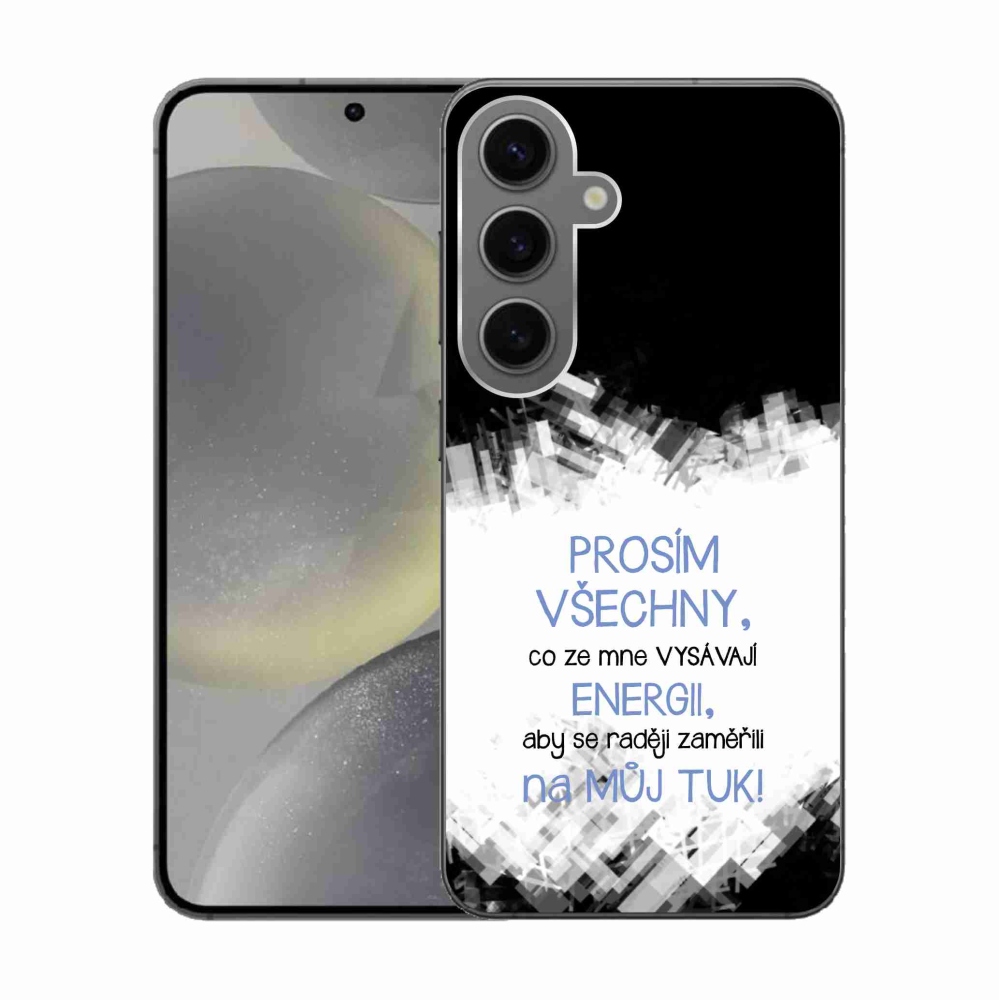 Gélový kryt mmCase na Samsung Galaxy S24 - vtipný text 1 modrý