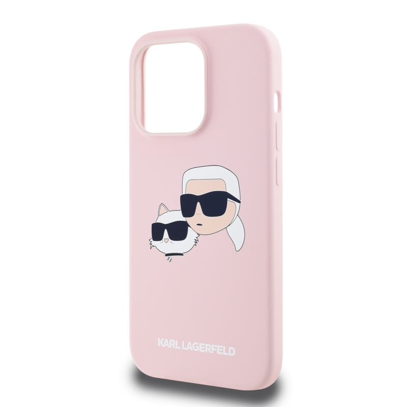 Karl Lagerfeld Liquid Silicone Double Heads Magsafe Zadný Kryt pre iPhone 14 Pro Max Pink